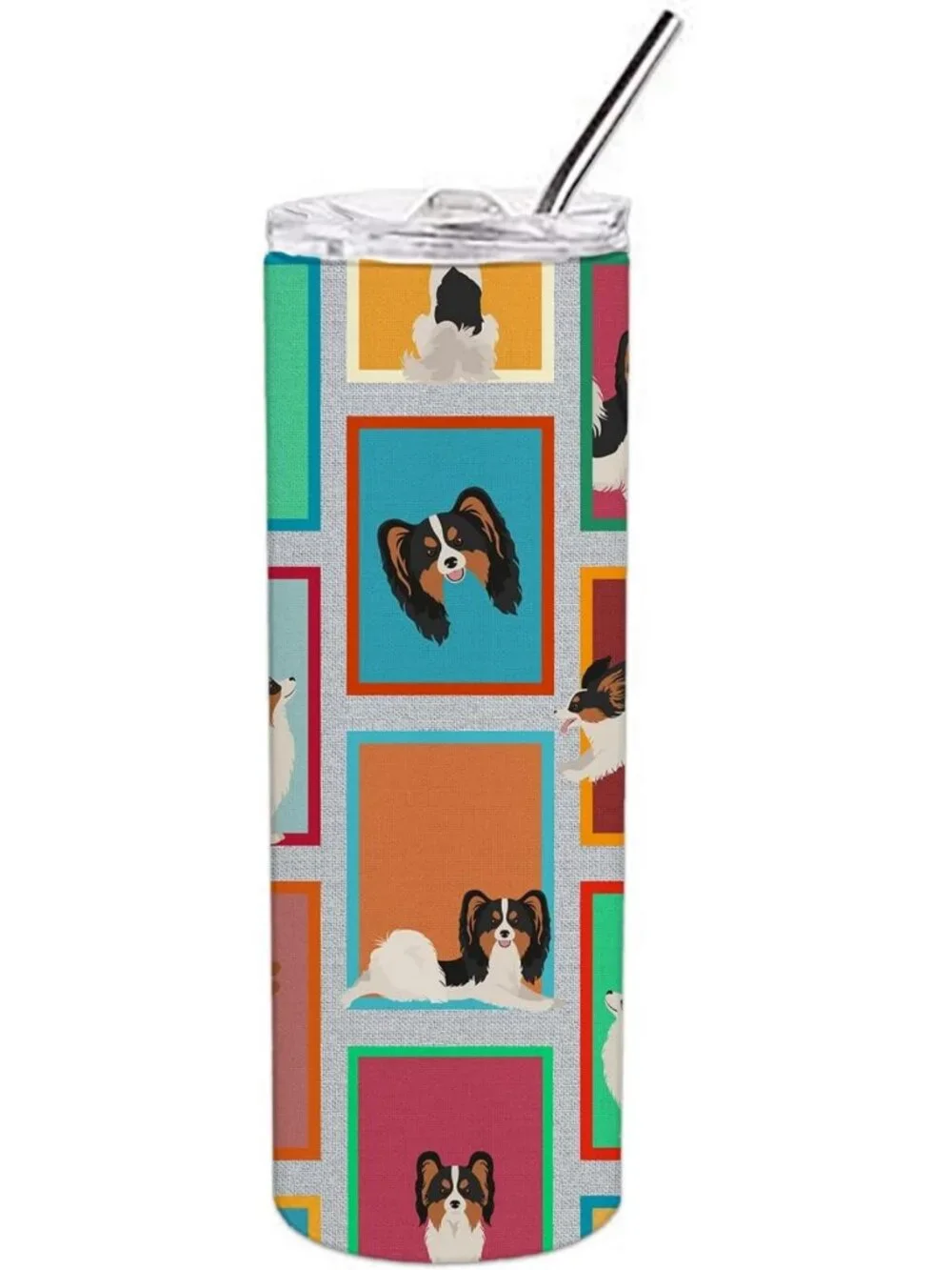 Tricolor Papillon Stainless Steel 20 oz Insulated Tumbler - Reusable Travel Cup